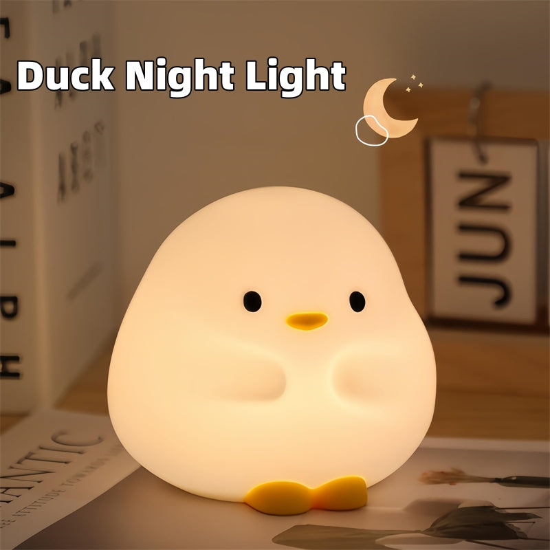 Cute Duck LED Night Lamp Cartoon Silicone USB Rechargeable