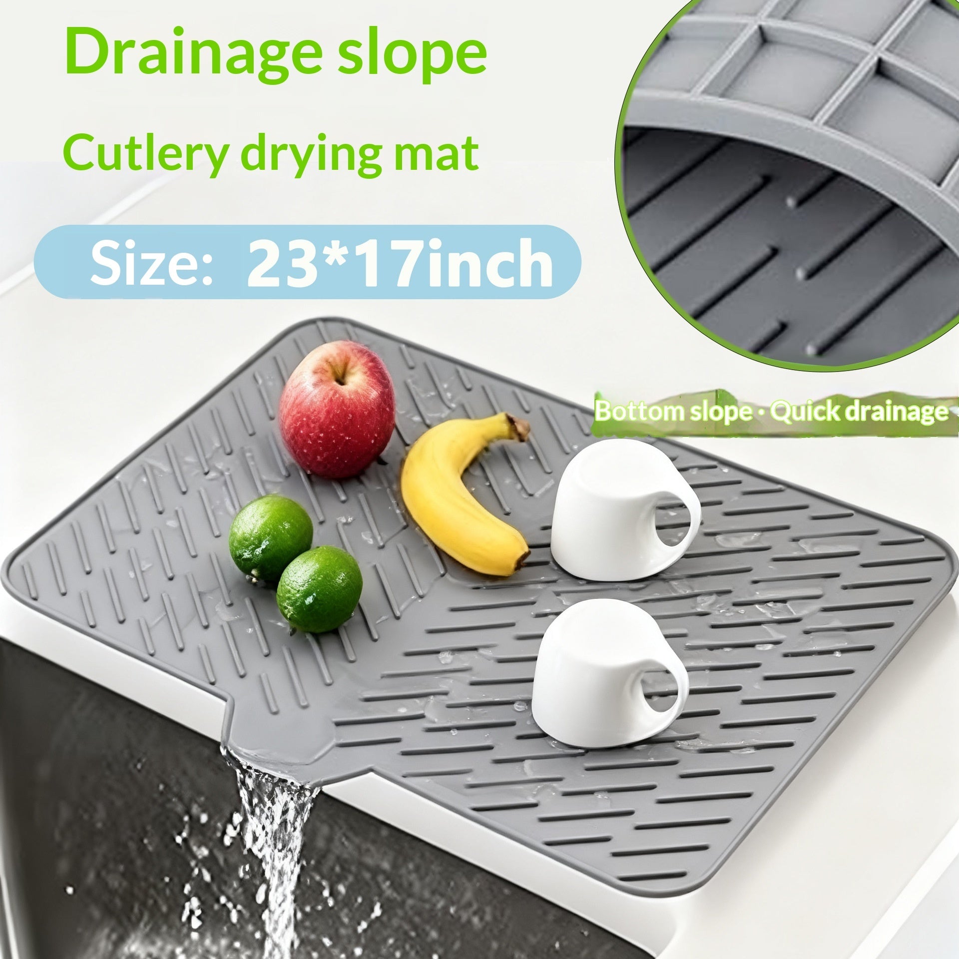 Silicone Dish Drying Mat – Heat Resistant & Fast Drain Design