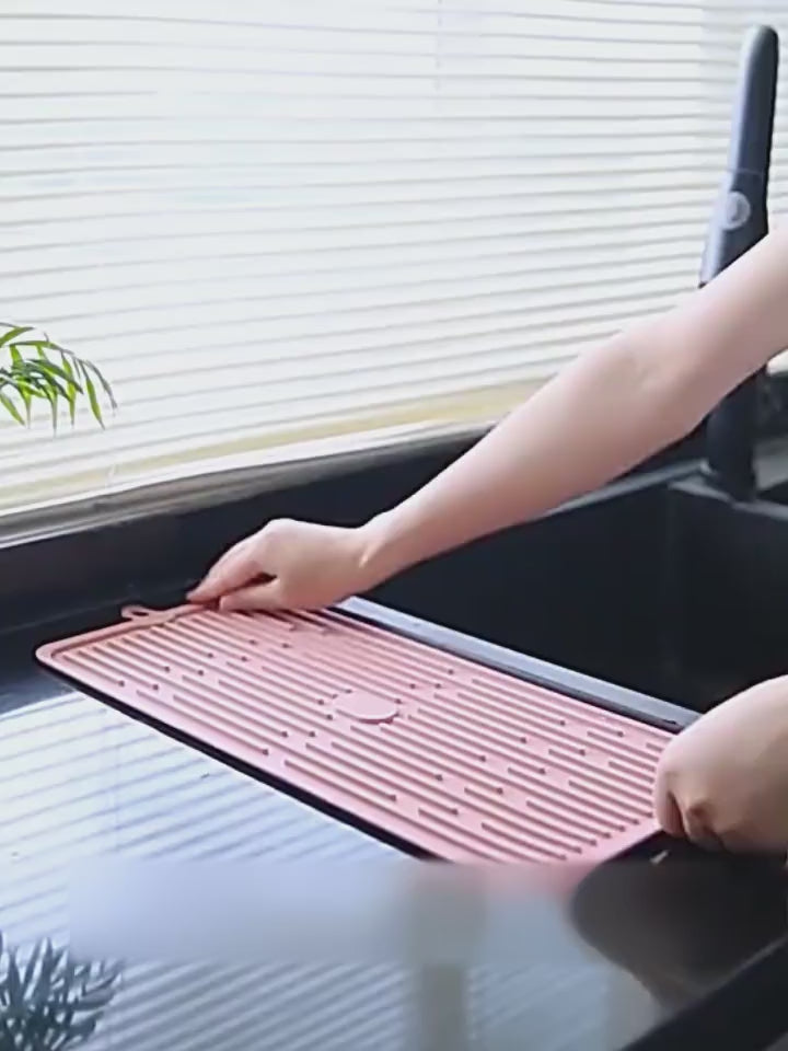 Foldable Silicone Drain Pad Non-slip Drain Drying 